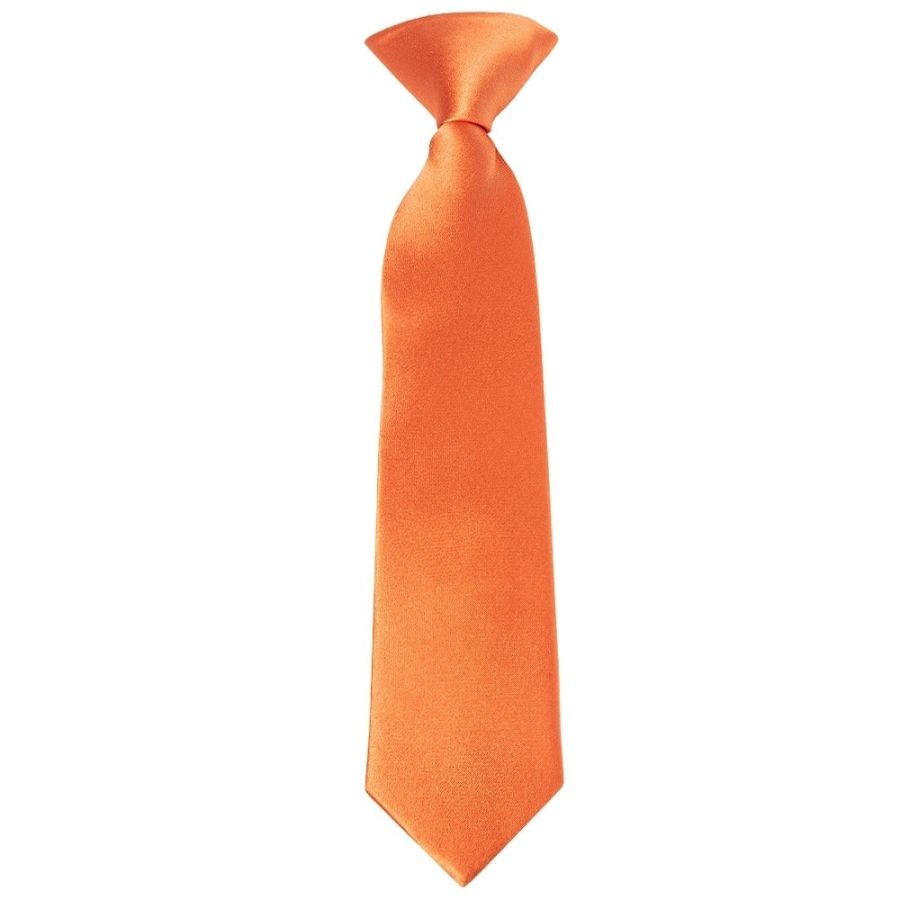 Pre Tied Burnt Orange Satin Boys Tie and Pocket Square Set Age 4-7 