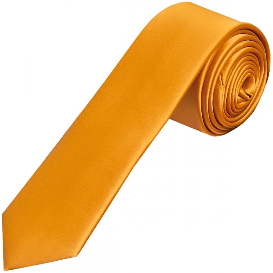 Plain Rust Satin Skinny Men's Tie