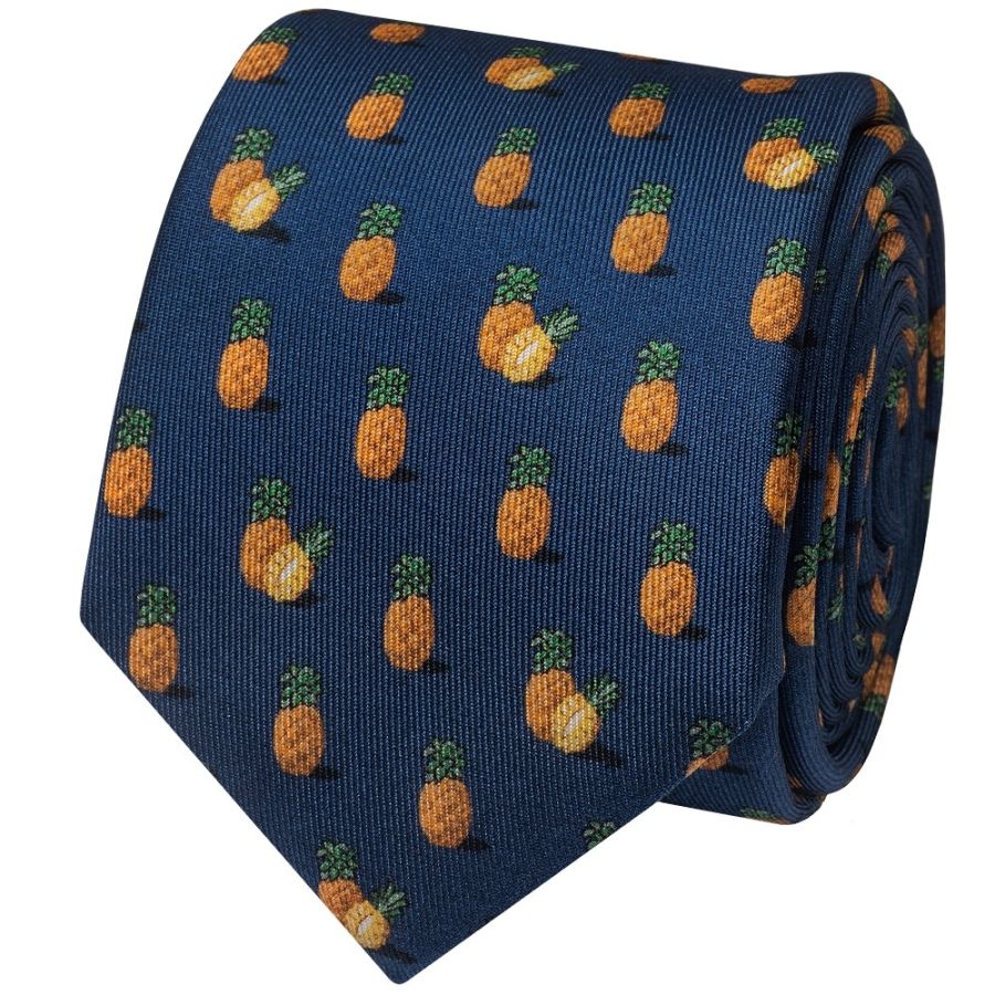 Pineapple Silk Skinny Men's Tie and Pocket Square Set