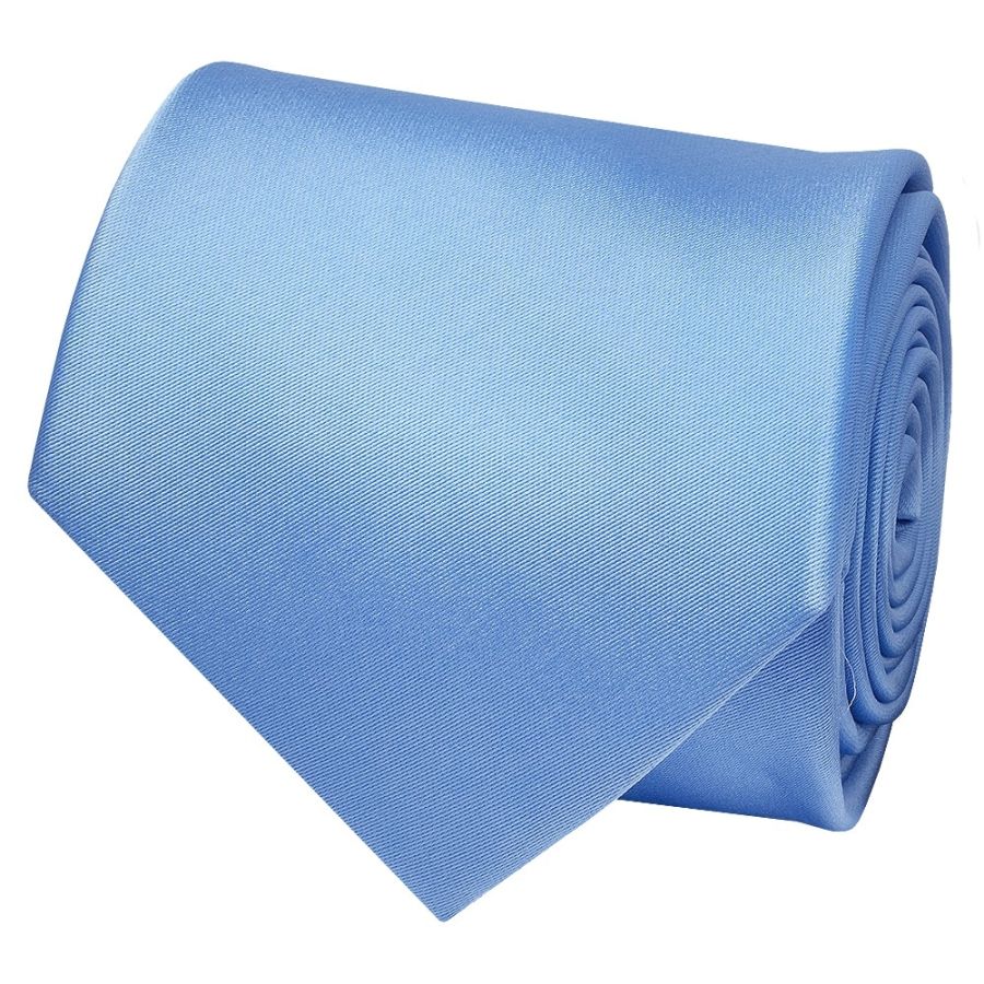 Plain Steel Blue Satin Classic Men's Tie