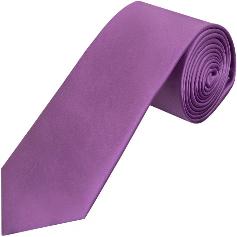 Plain Cadburys Purple Satin Classic Men's Tie