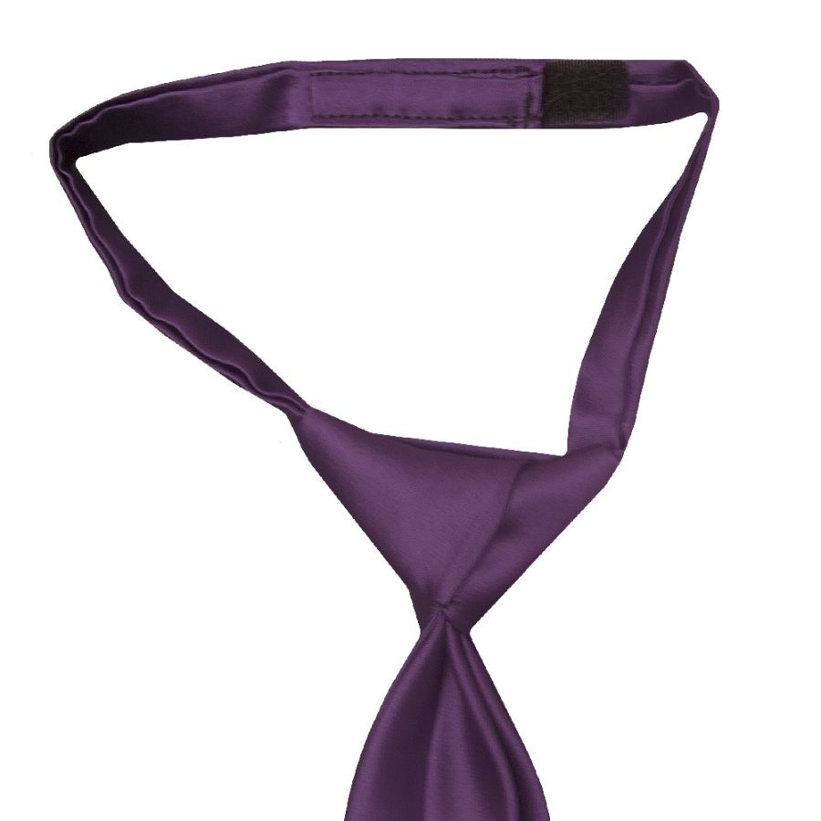 Pre Tied Purple Satin Boys Tie Age 4-7