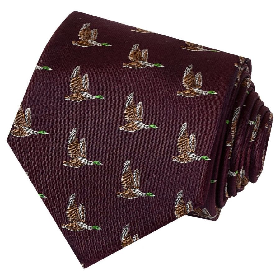 Burgundy Flying Duck Silk Classic Men's Tie