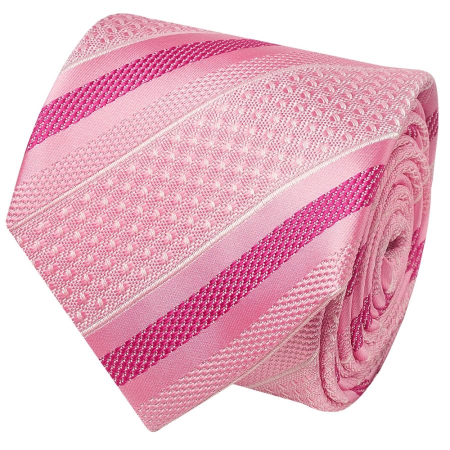 Slim Pink Striped Men's Tie