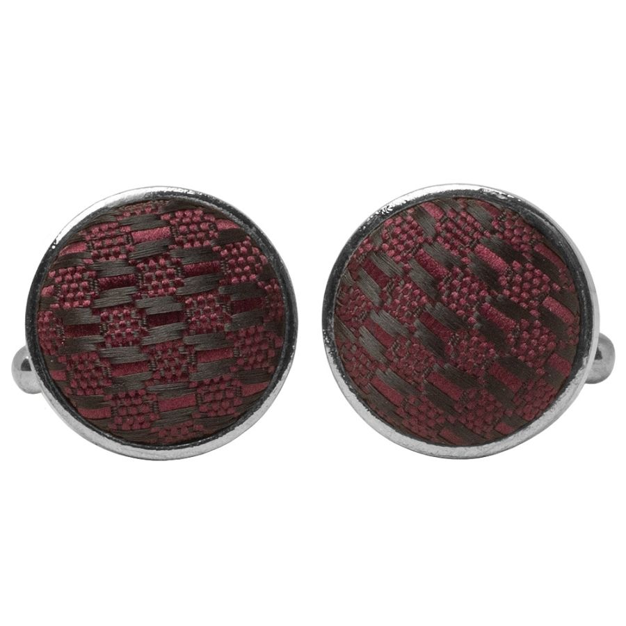 Burgundy Textured Cufflinks