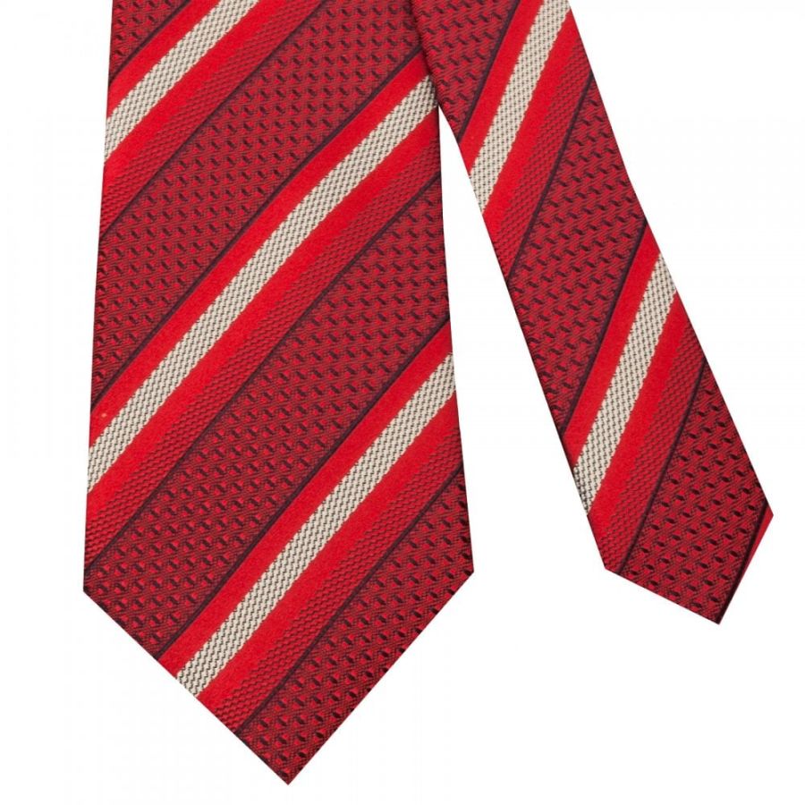 Red Stripe Silk Classic Men's Tie
