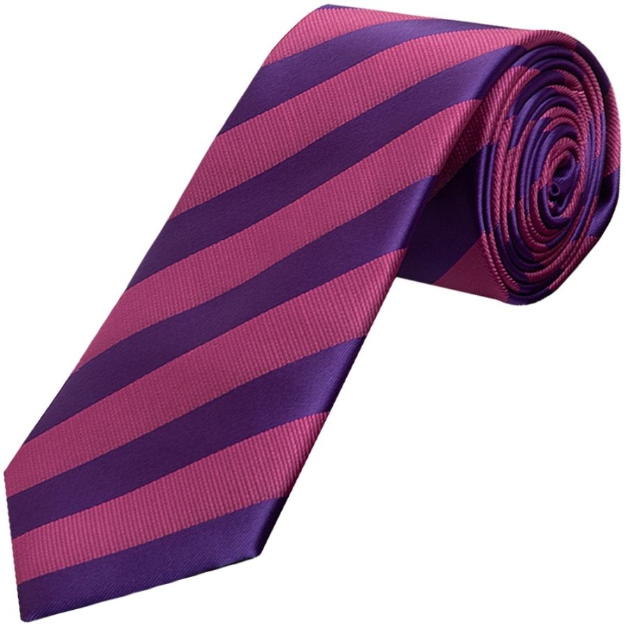 Purple and Pink Striped Classic Men's Tie