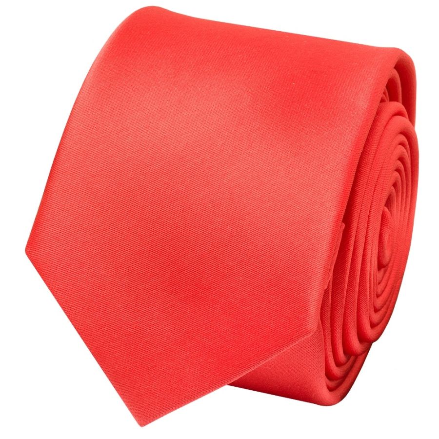 Plain Coral Pink Satin Boys Tie