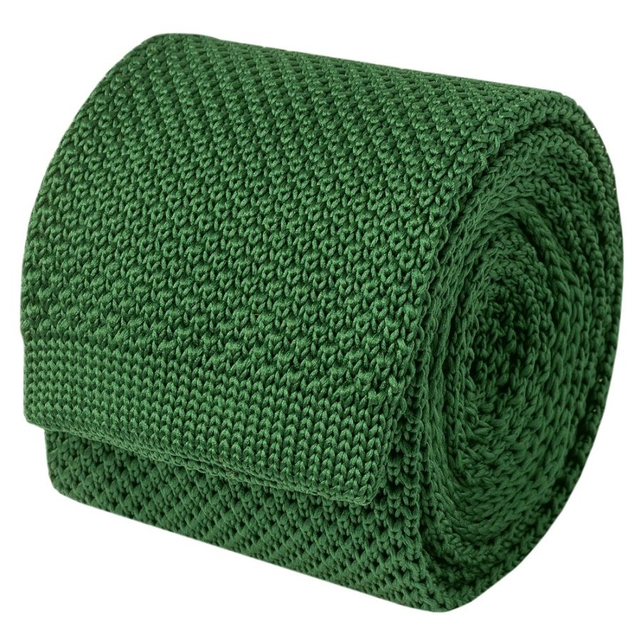 Bottle Green Knitted Skinny Men's Tie