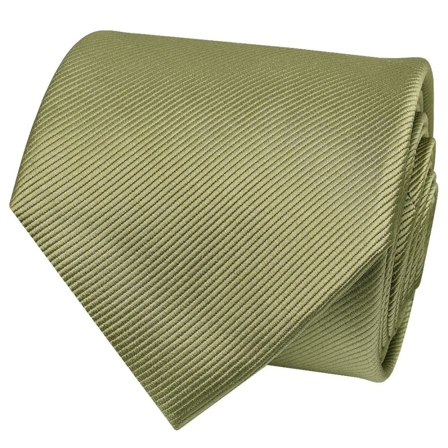 Khaki Silk Twill Classic Men's Tie and Pocket Square Set
