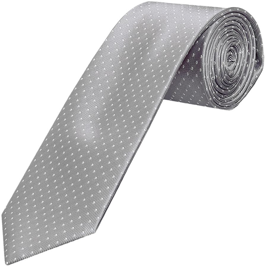 Silver and White Polka Dot Classic Men's Tie