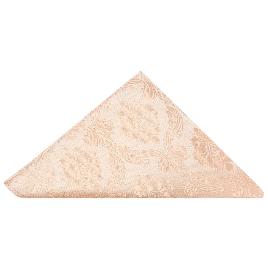 Light Peach Paisley Men's Cravat Tie and Pocket Square Set