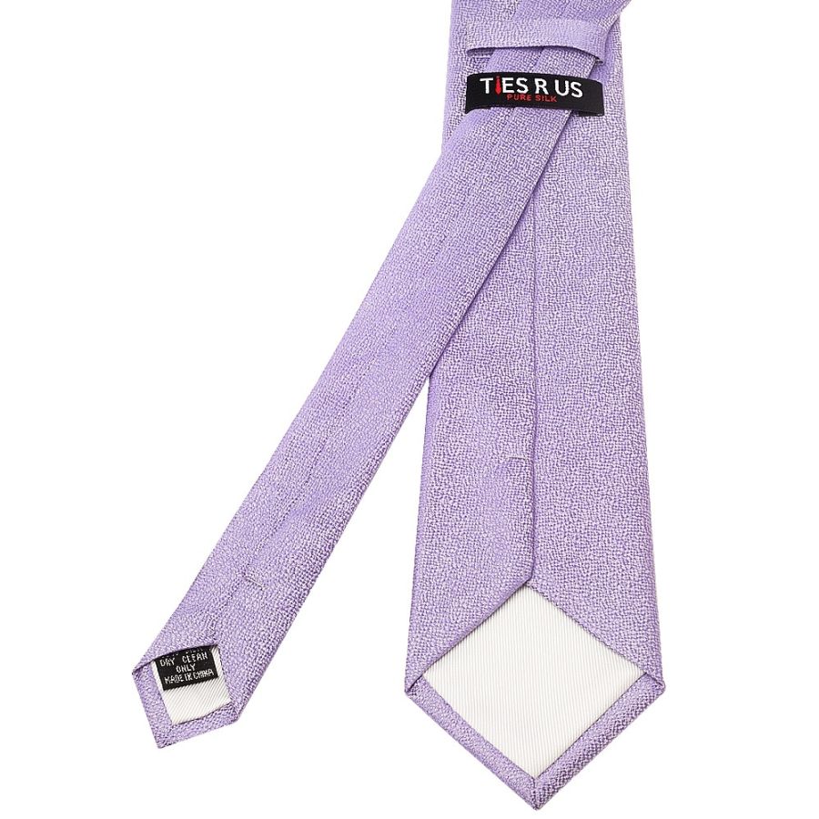 Plain Lavender Textured Silk Classic Men's Tie