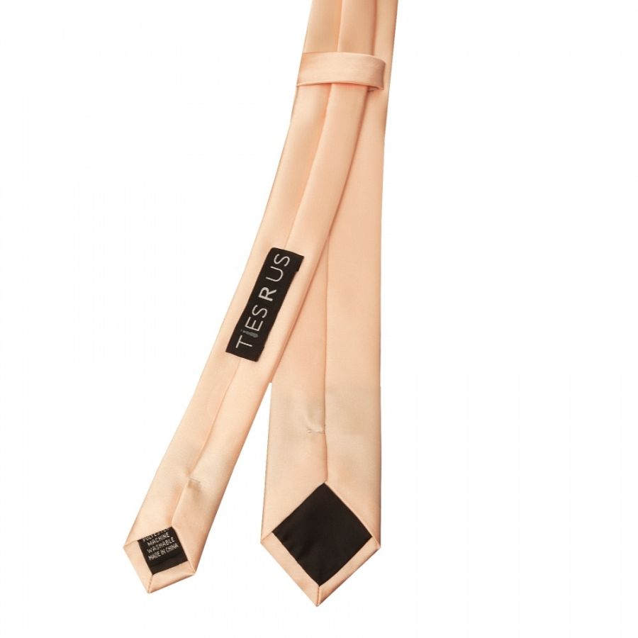 Plain Light Peach Satin Boys Tie