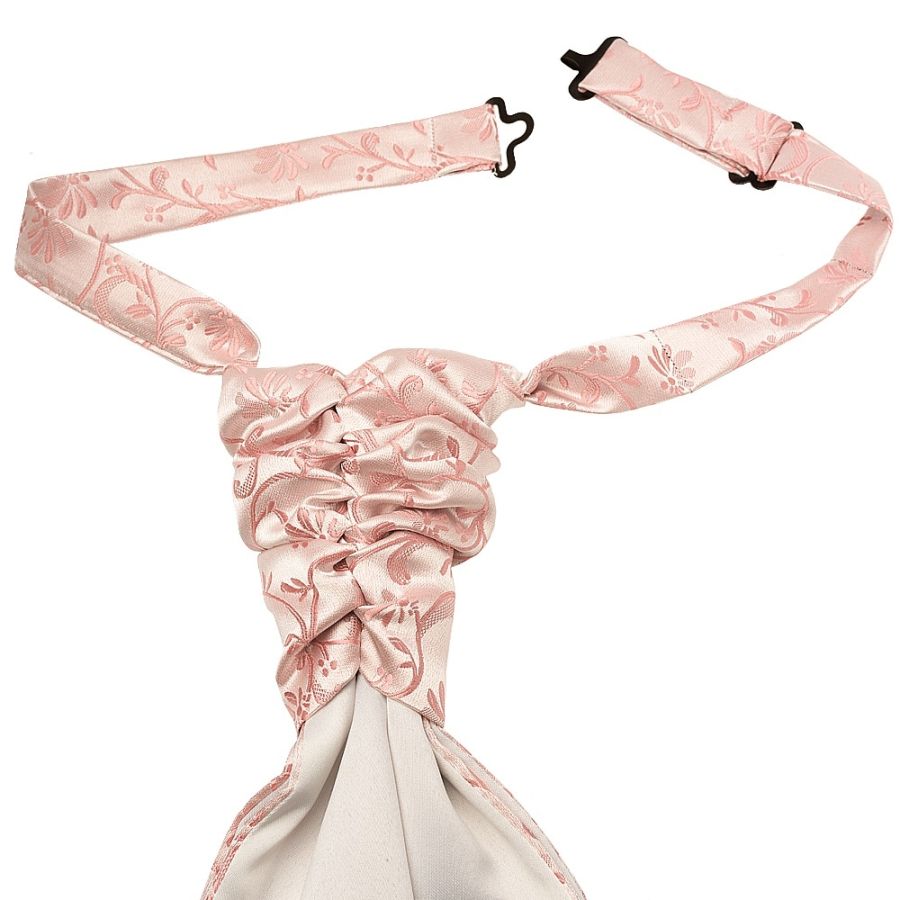 Rose Gold Floral Men's Cravat Tie and Pocket Square Set