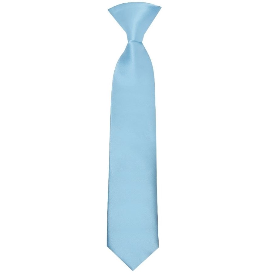 END OF SEASON Pre Tied Sky Blue Satin Boys Tie and Pocket Square Set Age 4-7