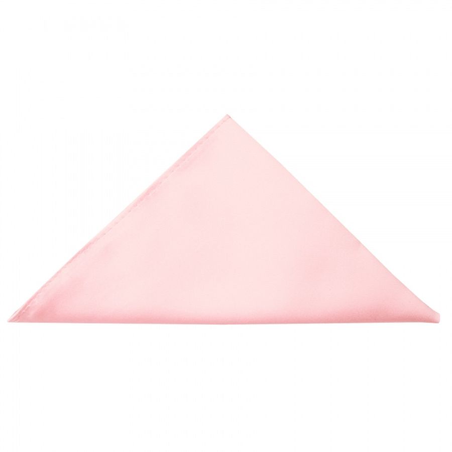 Plain Blush Pink Satin Skinny Men's Tie and Pocket Square Set