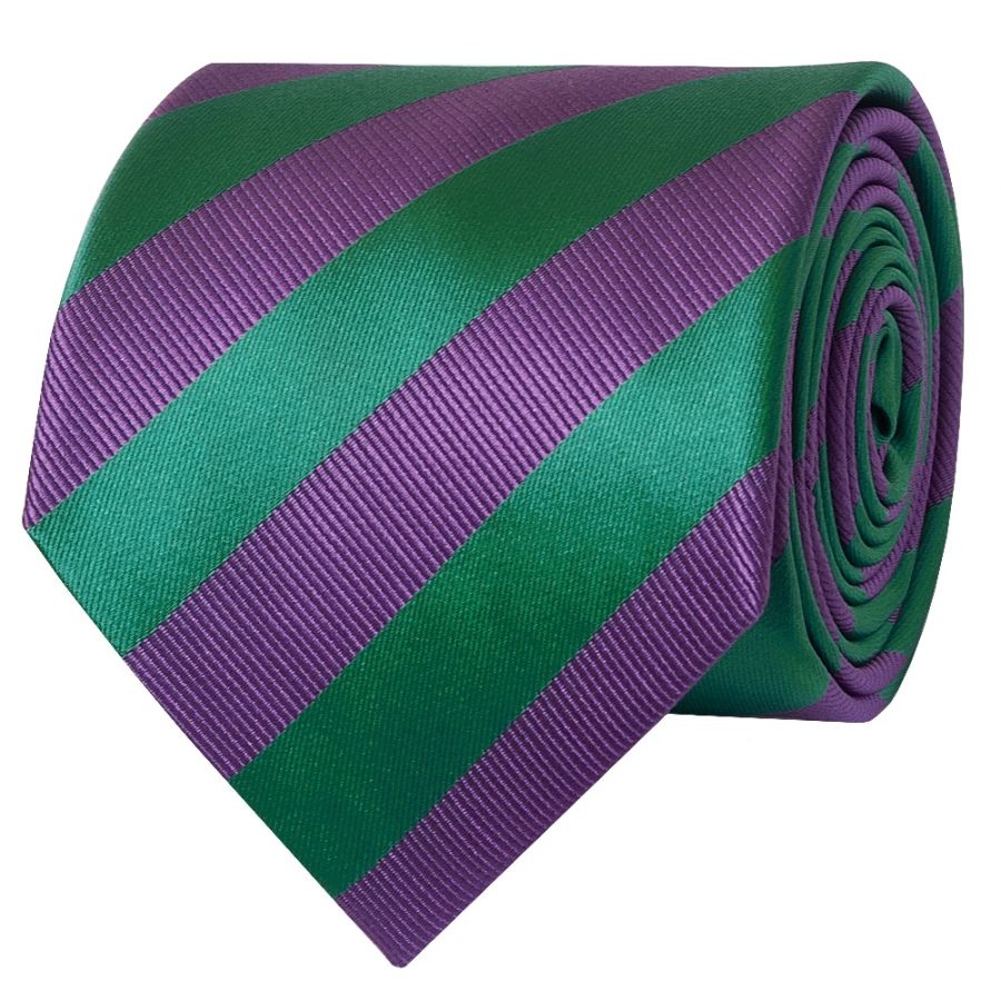 Green and Purple Striped Classic Men's Tie