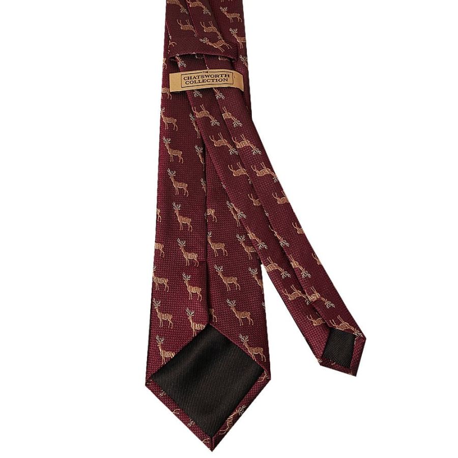 Burgundy Deer Silk Classic Men's Tie