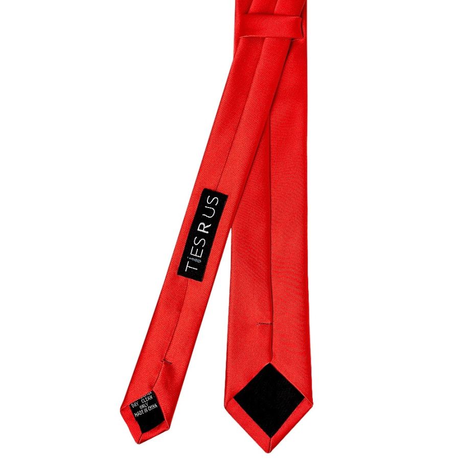 Bright Red Satin Skinny Boys Tie