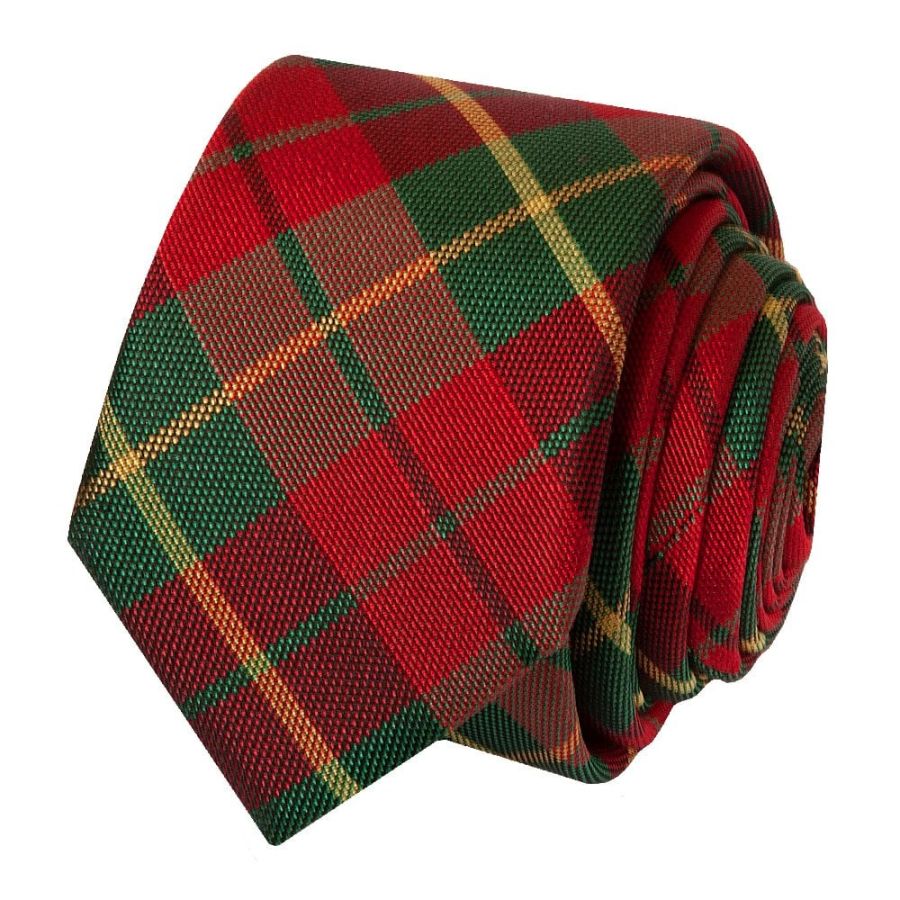 Red and Green Tartan Silk Skinny Boys Tie