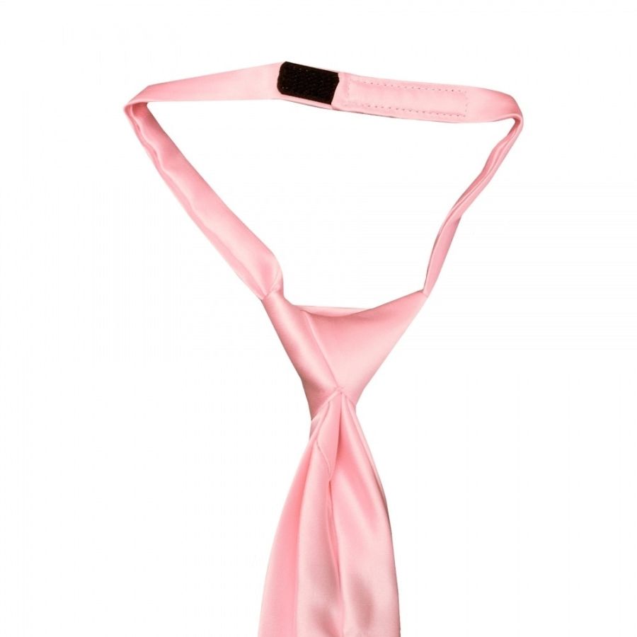 Pre Tied Blush Pink Satin Boys Tie and Pocket Square Set Age 4-7