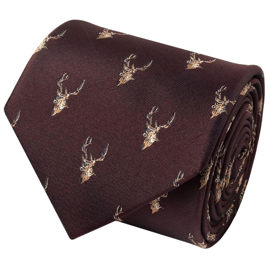 Burgundy Deer Head Classic Men's Tie