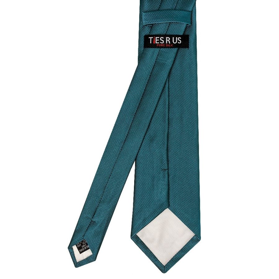 Teal Silk Twill Silk Classic Mens Tie and Pocket Square Set