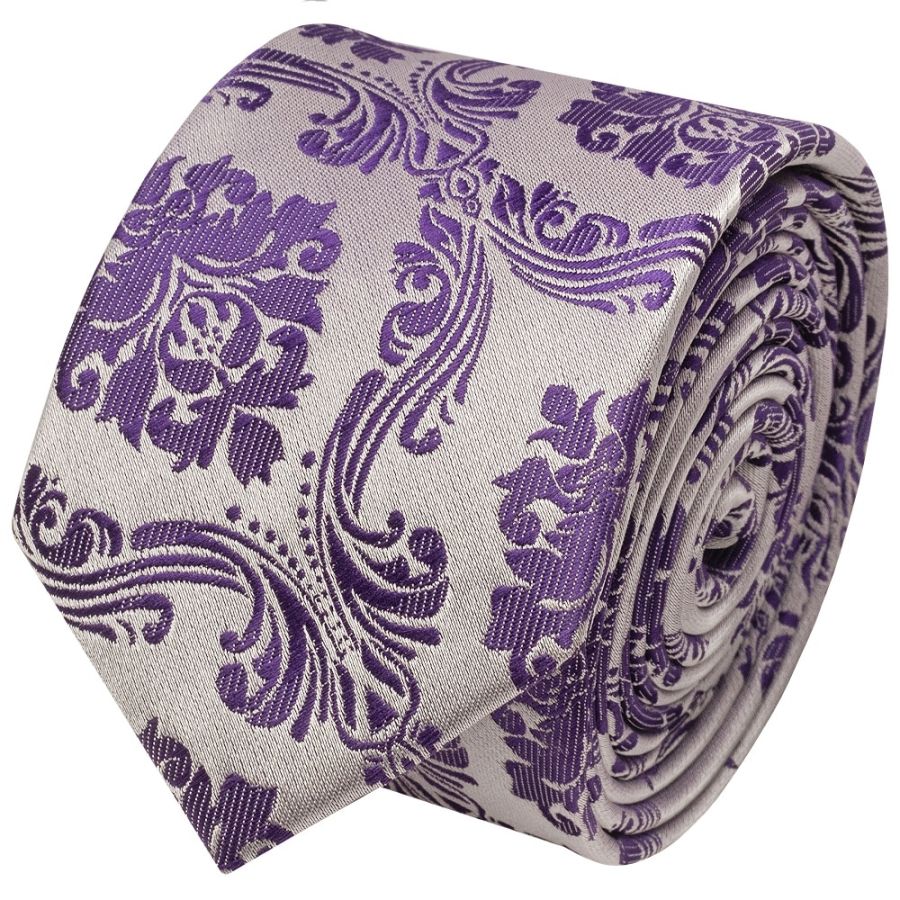 Purple Paisley Skinny Men's Tie
