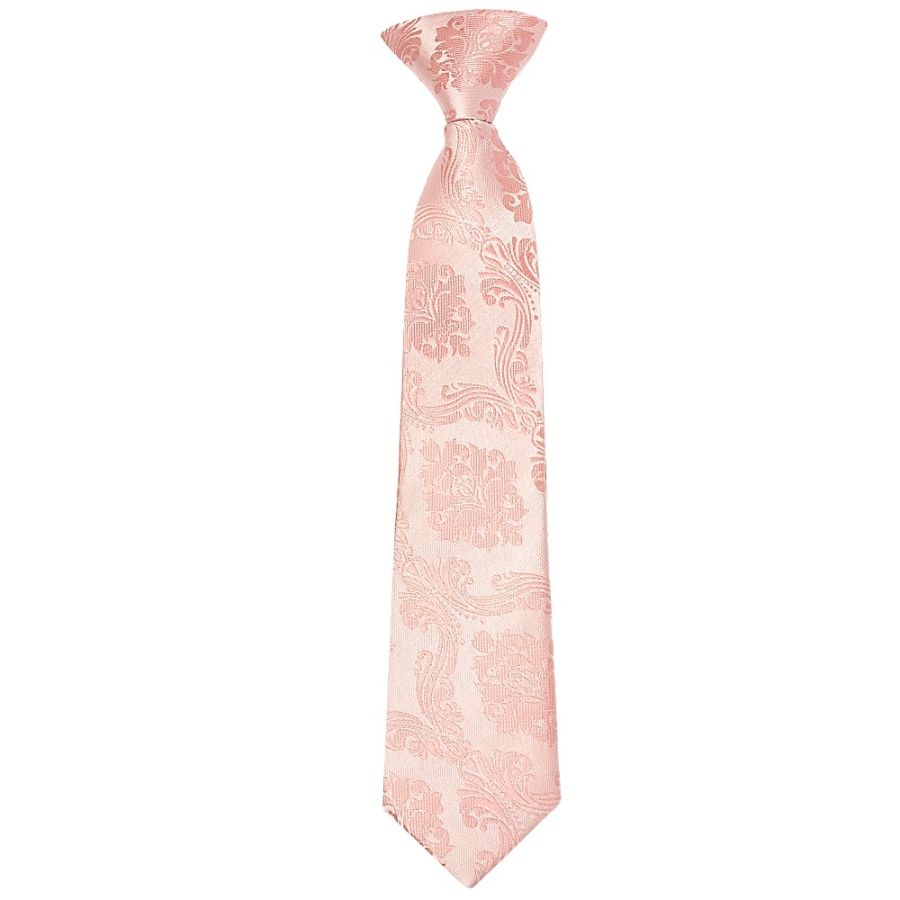 Pre Tied Rose Quartz Paisley Boys Tie Age 4-7