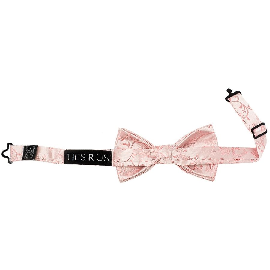 Pre Tied Rose Gold Floral Boys Bow Tie Age 4-7