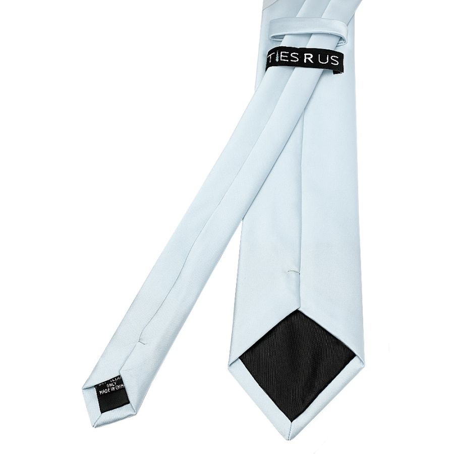 Plain Misty Blue Satin Classic Men's Tie