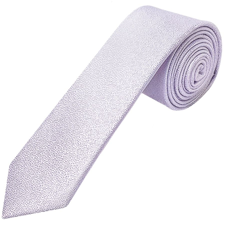 Plain Lilac Textured Silk Skinny Boys Tie