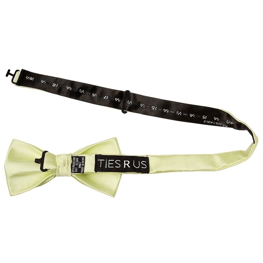 Plain Willow Green Handmade Mens Bow Tie and Pocket Square Set