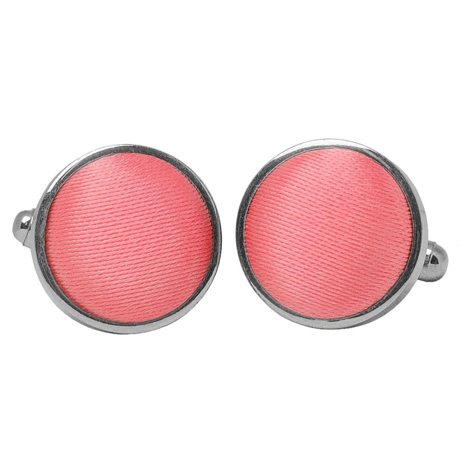 Plain Light Coral Pink Cufflinks