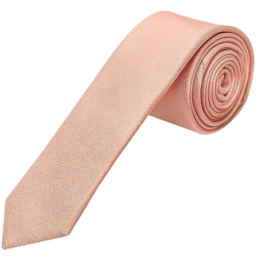 Plain Rose Quartz Silk Skinny Boys Tie