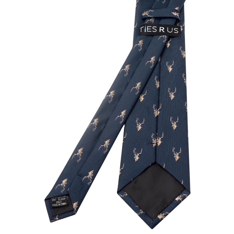 Navy Deer Head Classic Men's Tie