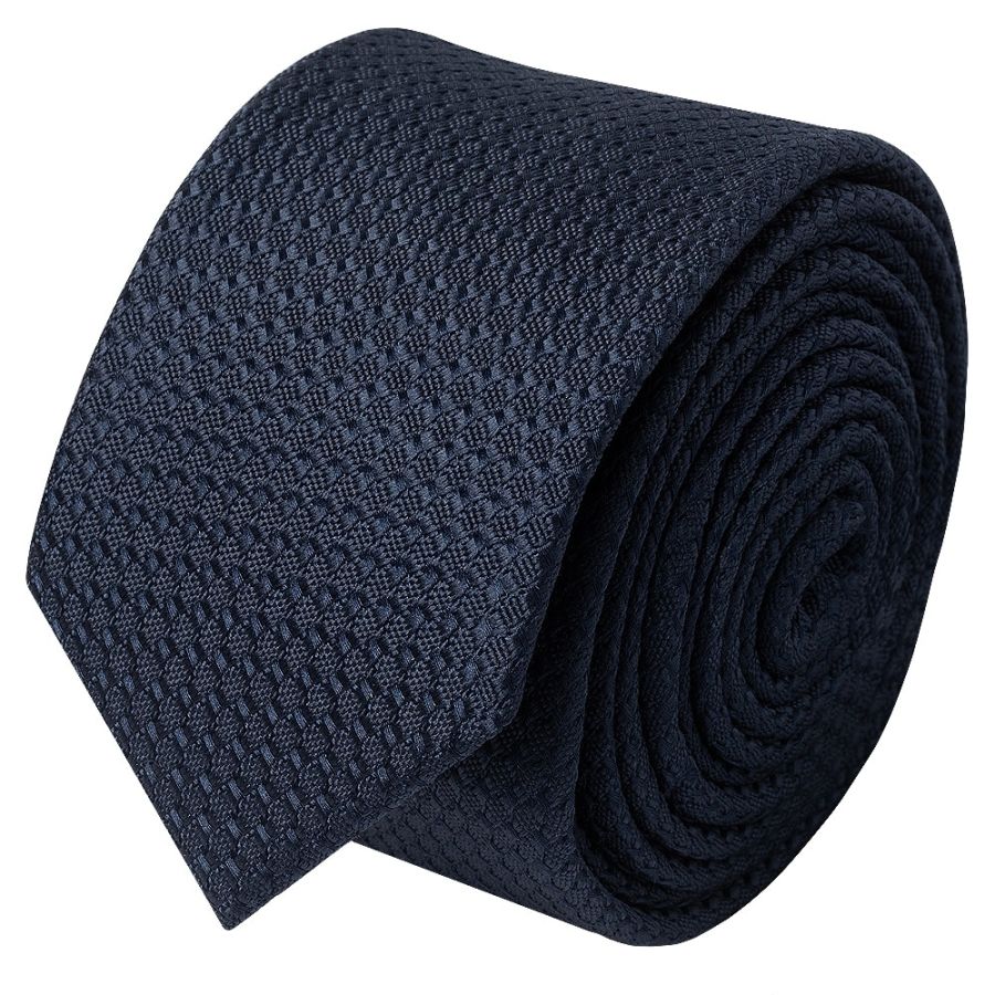 Navy Textured Skinny Tie