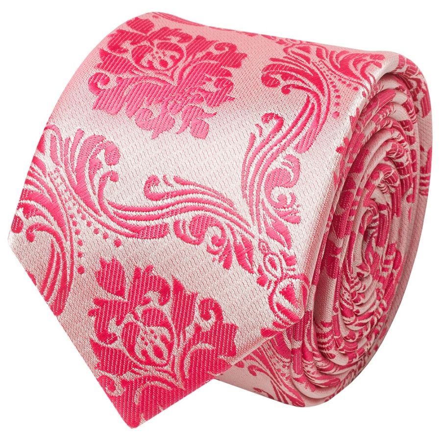 Light Coral Paisley Skinny Men's Tie