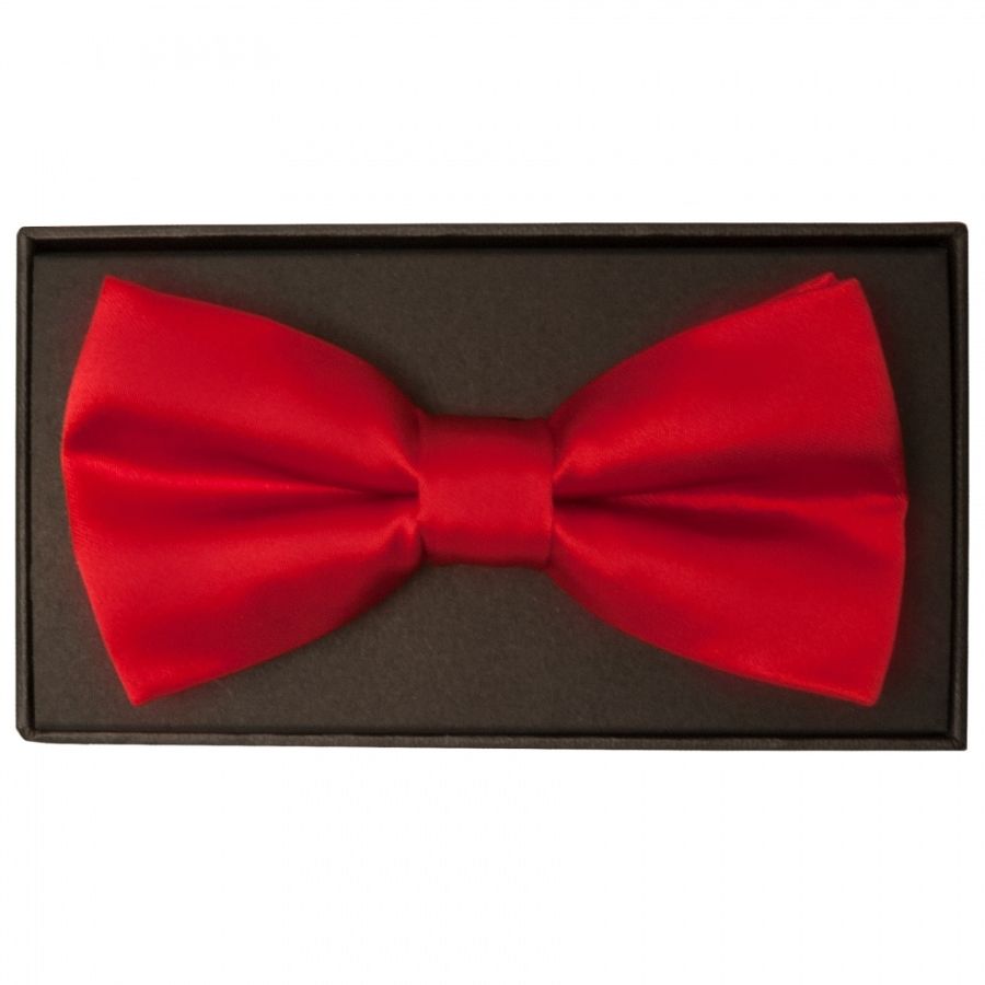 Scarlet Red Handmade Mens Bow Tie