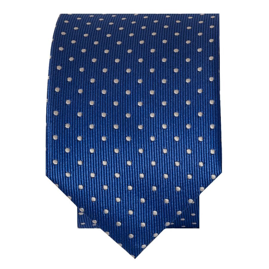 Blue and White Polka Dot Skinny Men's Tie