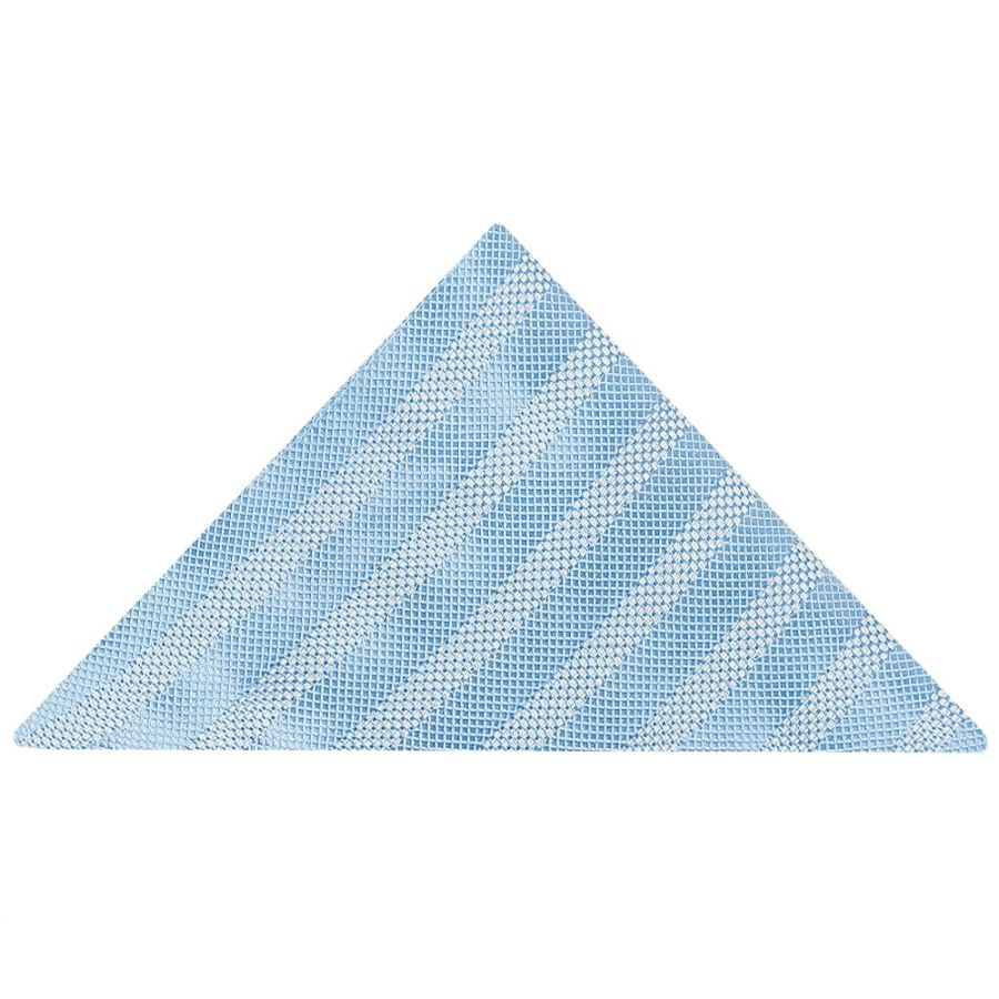 Mens Dusty Blue Textured Stripe Silk Classic Tie Pocket Square and Cufflinks Box Set