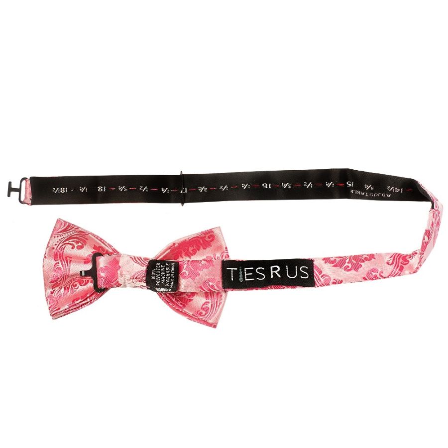 Light Coral Paisley Handmade Mens Bow Tie