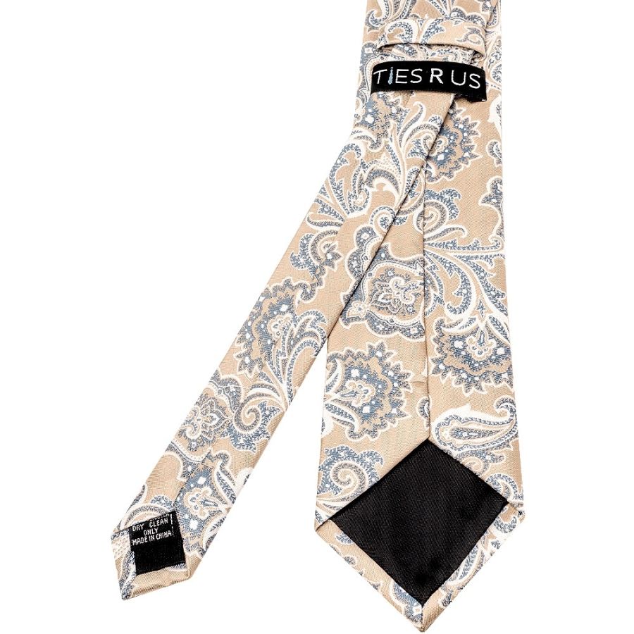 Champagne and Blue Paisley Classic Men's Tie