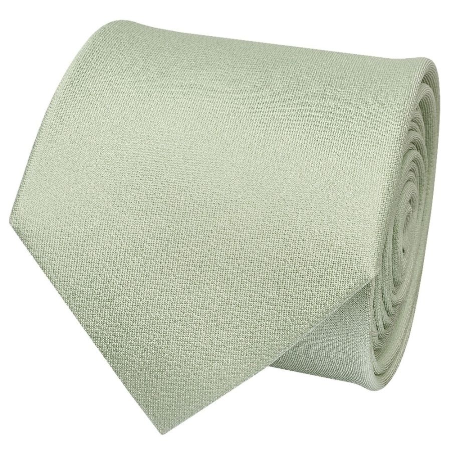 Plain Light Sage Green Silk Classic Men's Tie and Pocket Square Set