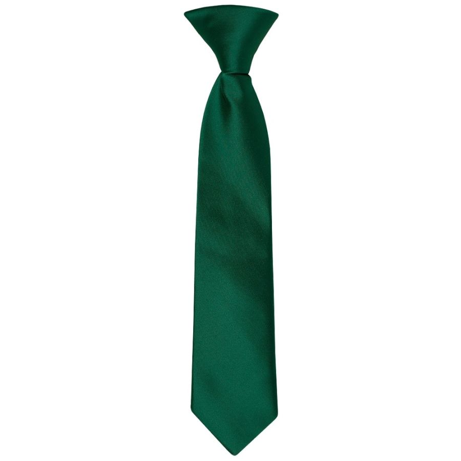 Pre Tied Bottle Green Satin Boys Tie Age 4-7