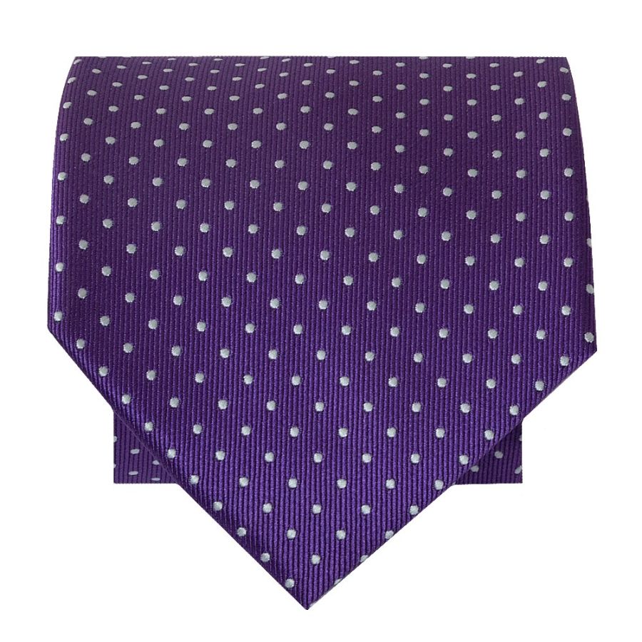 Purple and White Polka Dot Classic Men's Tie