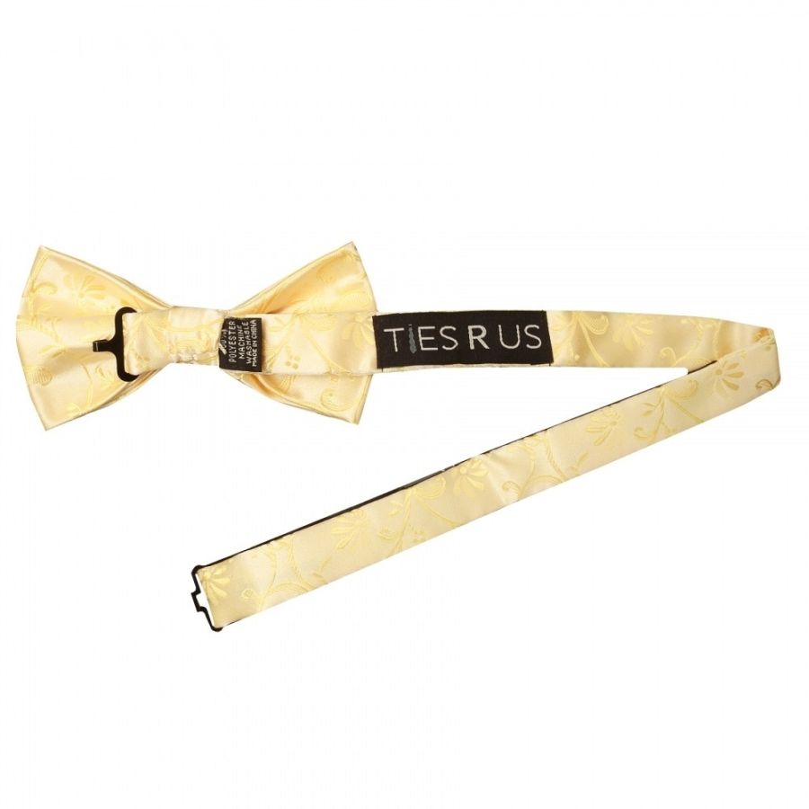 END OF SEASON STOCK Light Gold Floral Hand Made Mens Bow Tie