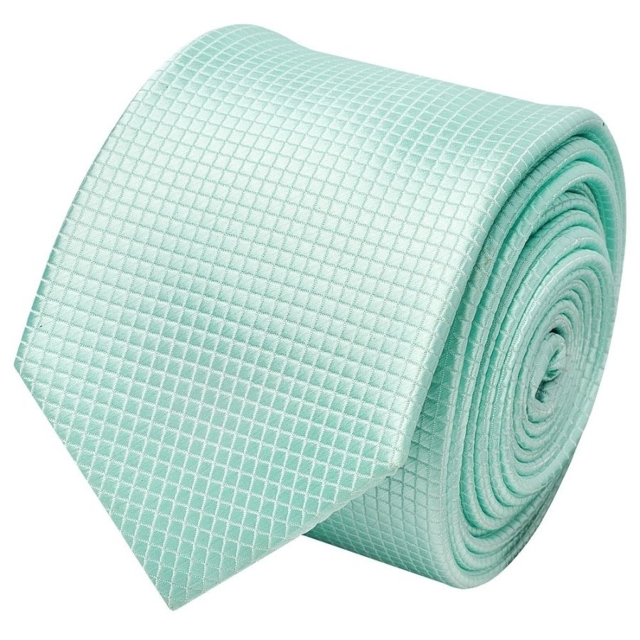 Mint Diamond Skinny Boys Tie and Pocket Square Set