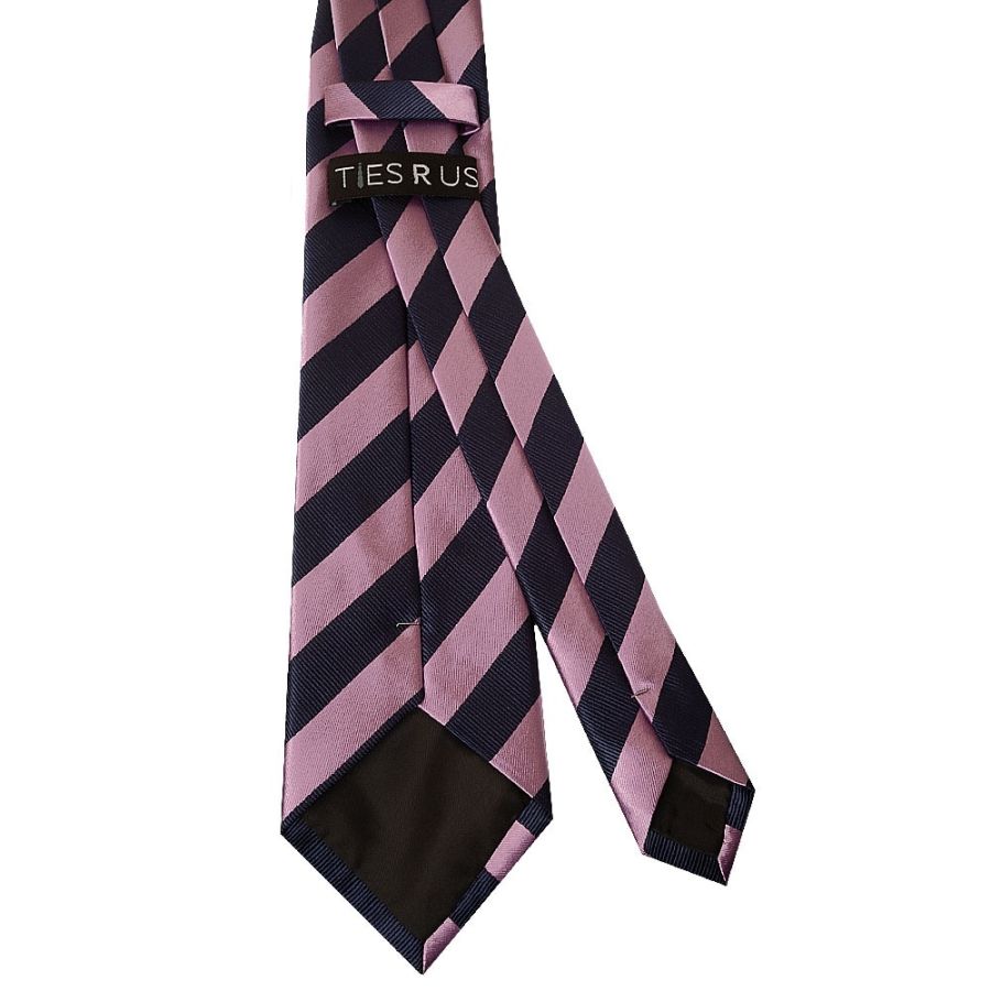 Navy and Lilac Striped Classic Men's Tie